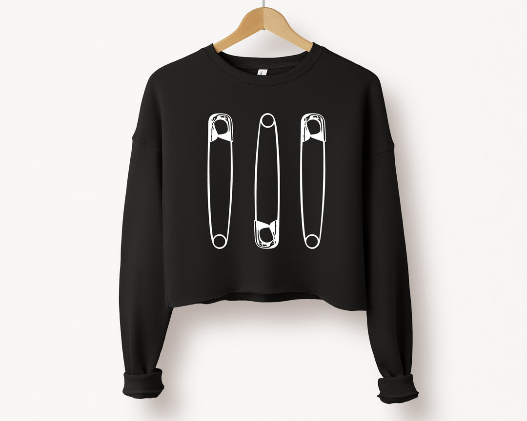 Giant Safety Pins - Cropped Sweatshirt
