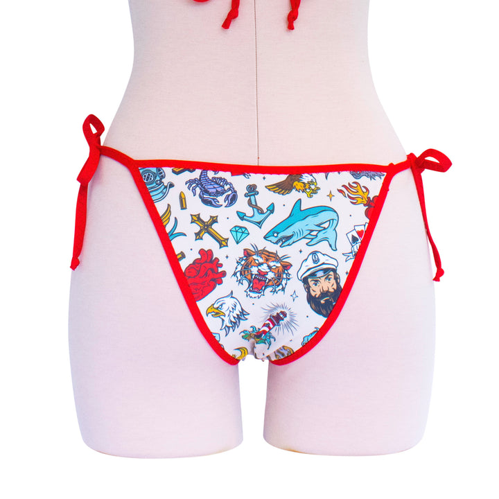 Tattoo Print String Bikini