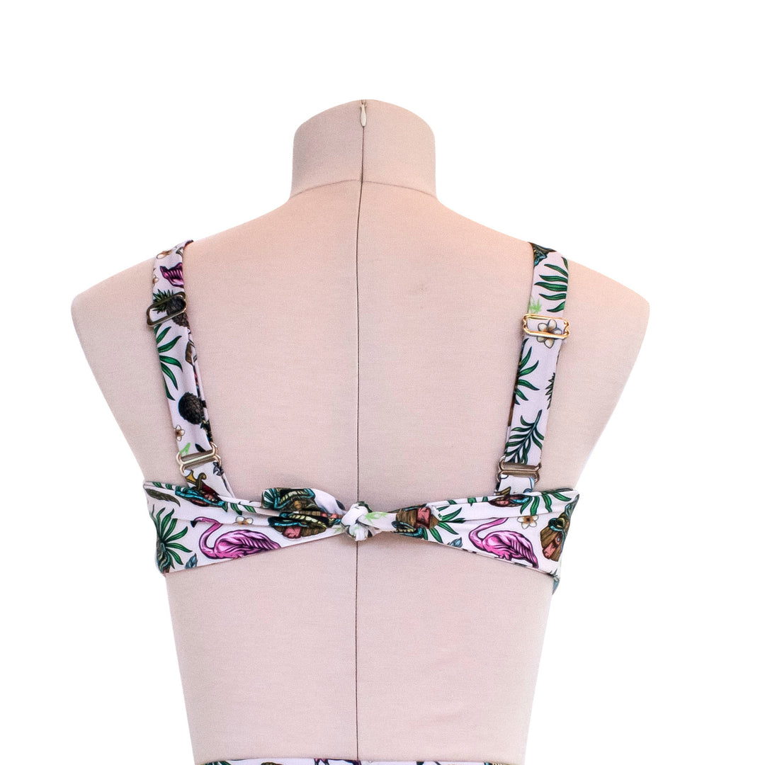 Polynesian Flamingo Print Bandeau Bikini Top