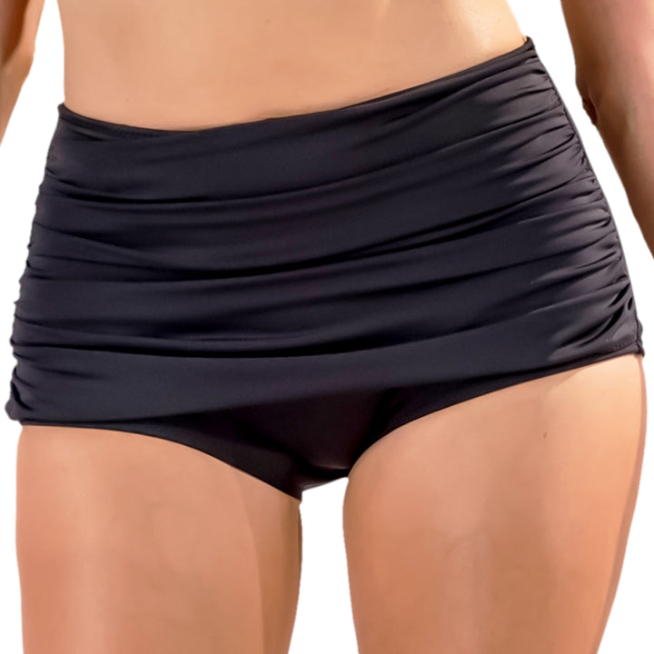 High Waist Ruched Swimskirt