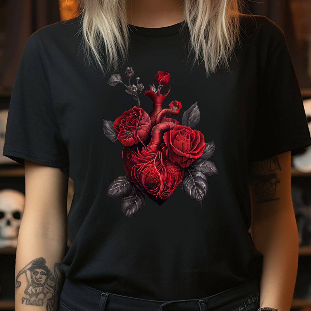 Red Anatomical Heart Rose T-Shirt
