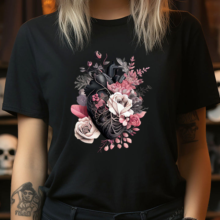 Pink Anatomical Heart Rose T-Shirt
