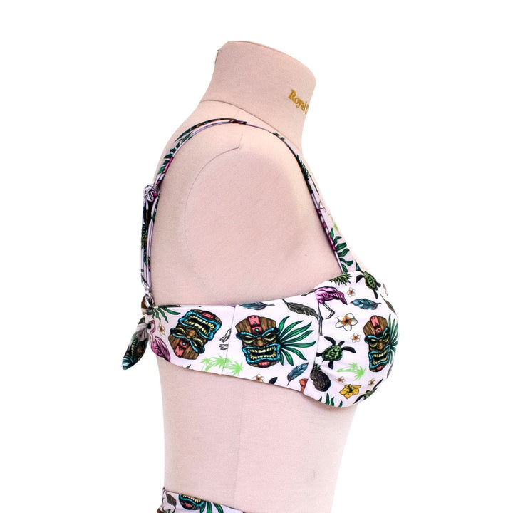 Polynesian Flamingo Print Bandeau Bikini Top