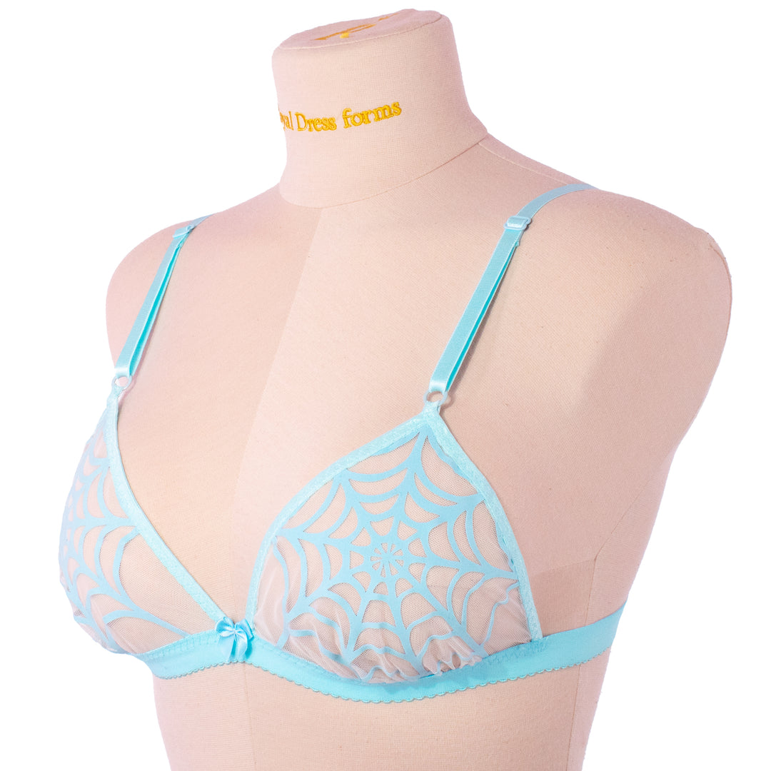 Pastel Blue Spiderweb Bralette