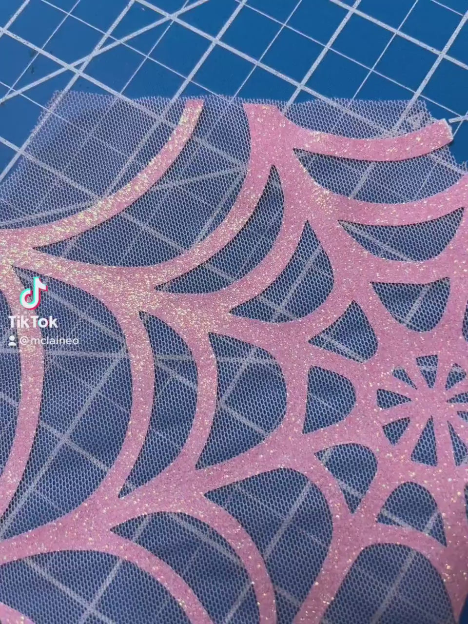 Glitter Pink Spiderweb Underwire Bra