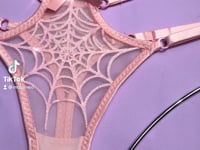Glitter pink spiderweb strappy panty