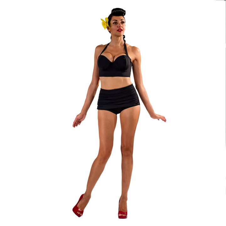 Underwire Bustier Bikini Top, Solid Matte Color Options, Summer Outdoors, Plus Size Fashion, Retro Swimsuit