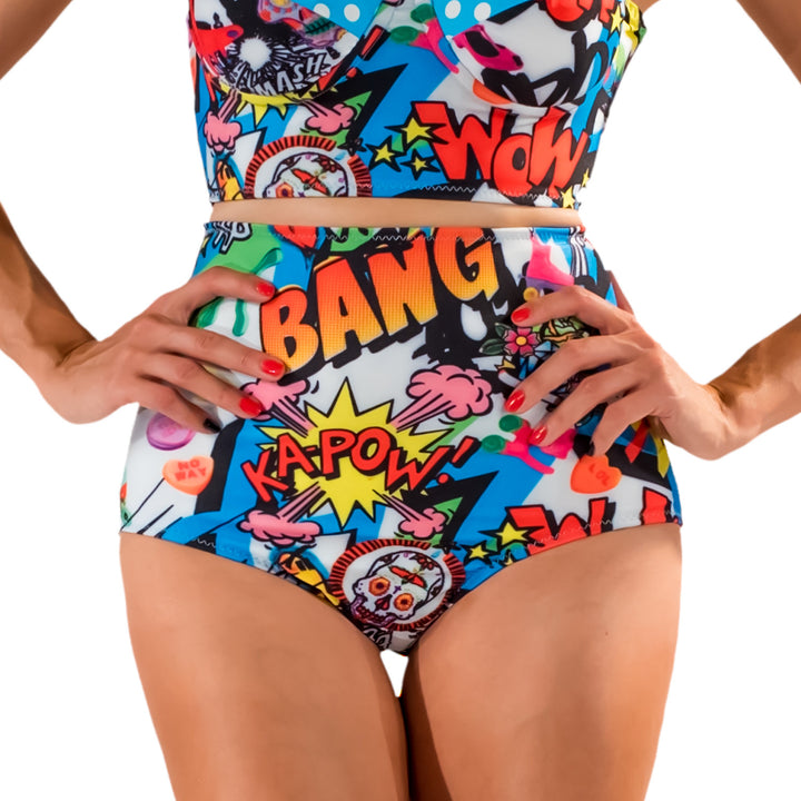 Ka-Pow!! High Waist Bikini Bottom