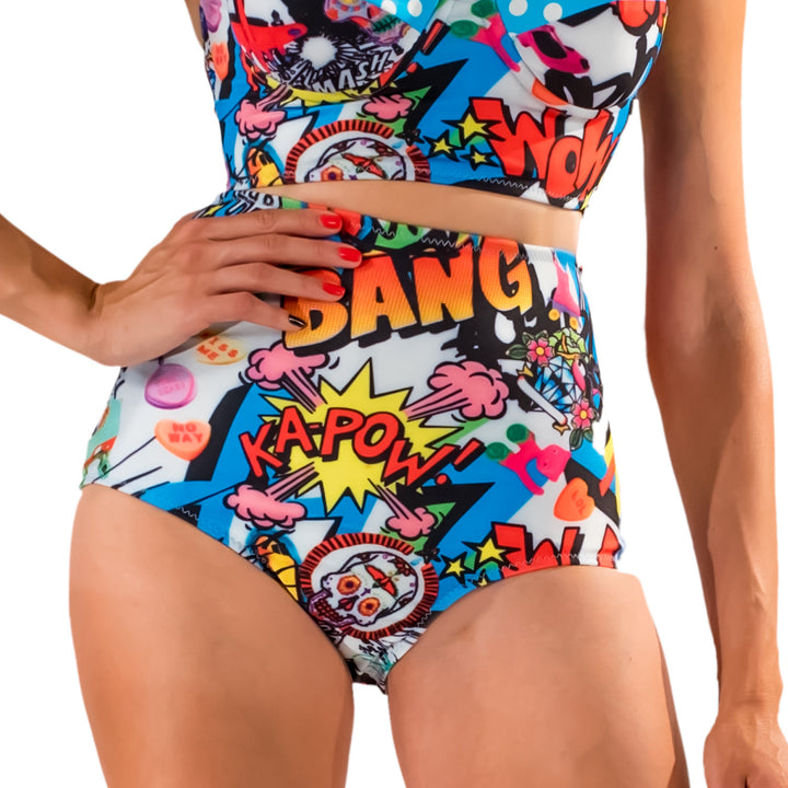 Ka-Pow!! High Waist Bikini Bottom