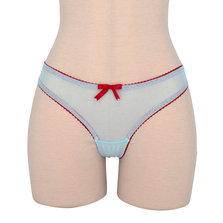 Turquoise and Red Mesh Hipster Panty