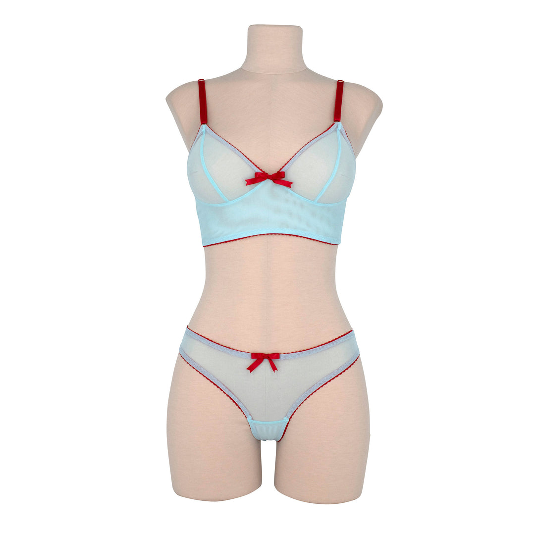 Turquoise and Red Mesh Hipster Panty