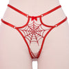 Red Glitter Spiderweb Strappy Panty