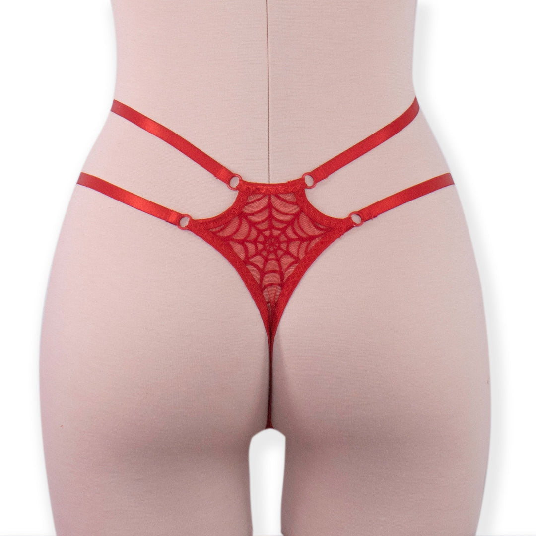 Red Spiderweb Strappy Panty