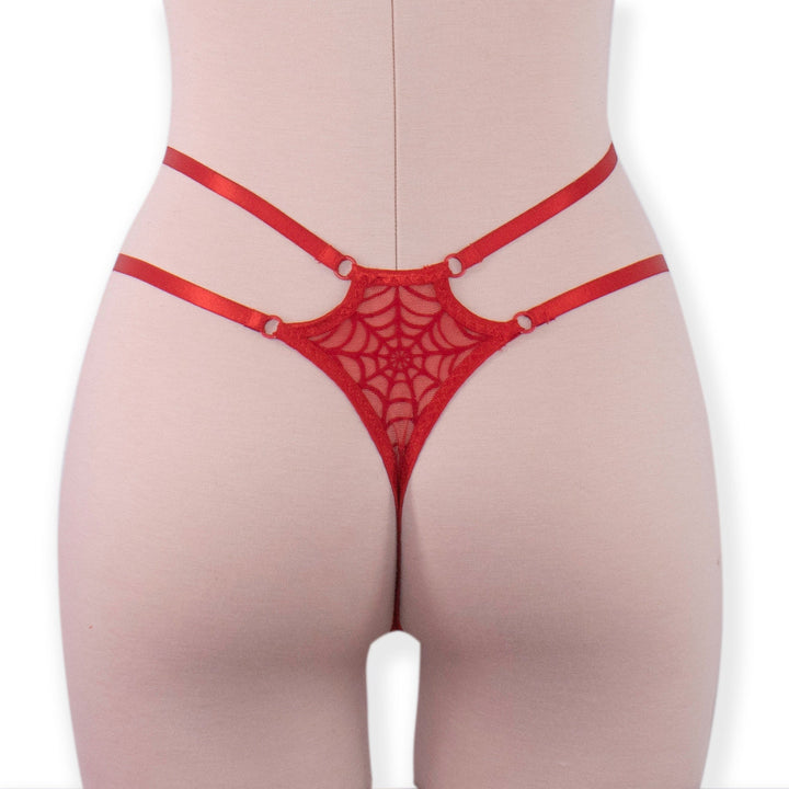 Red Spiderweb Strappy Panty