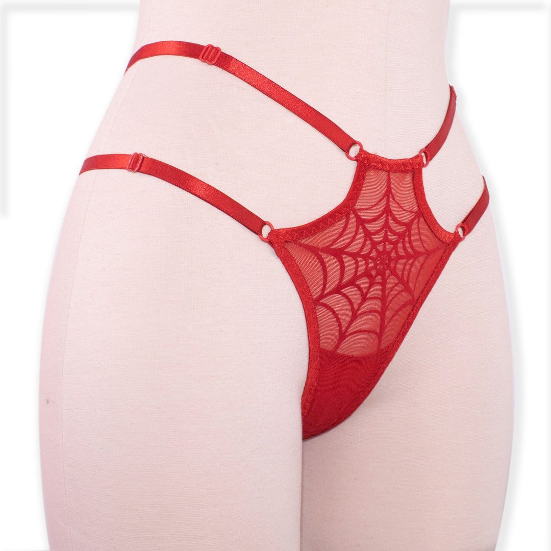 Red Spiderweb Strappy Panty