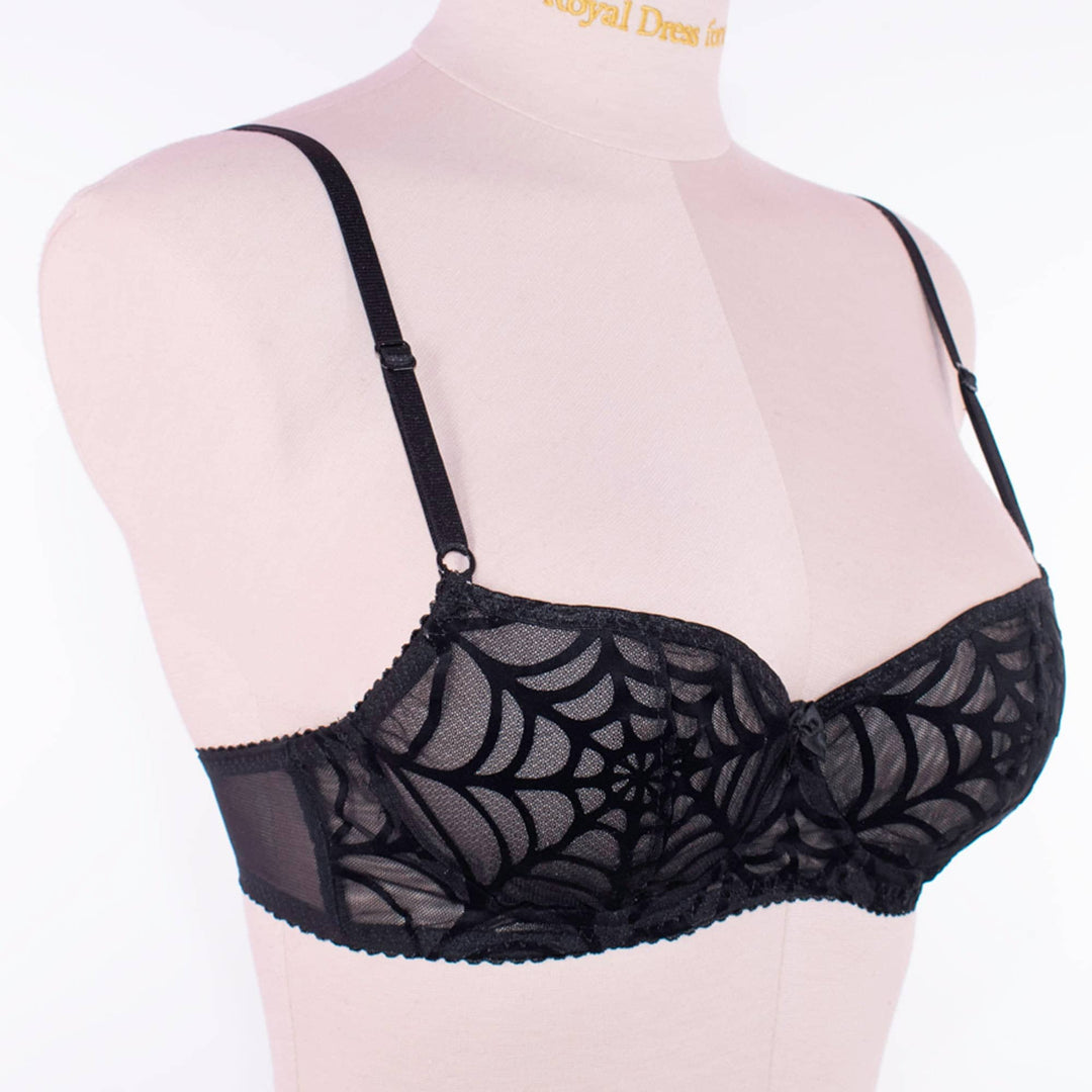 Black Spiderweb Underwire Bra