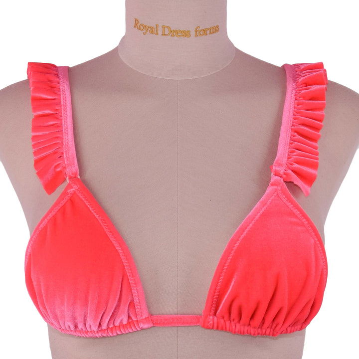 Hot Pink Ruffle Cheeky Bikini
