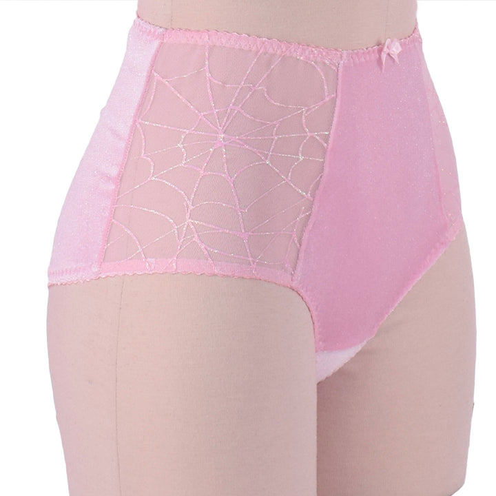 Glitter Pink Spiderweb High Waist Panty