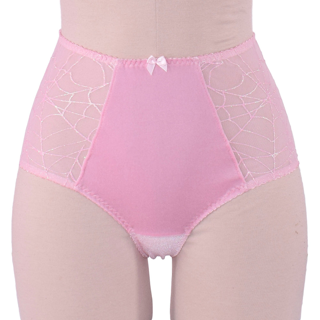 Glitter Pink Spiderweb High Waist Panty