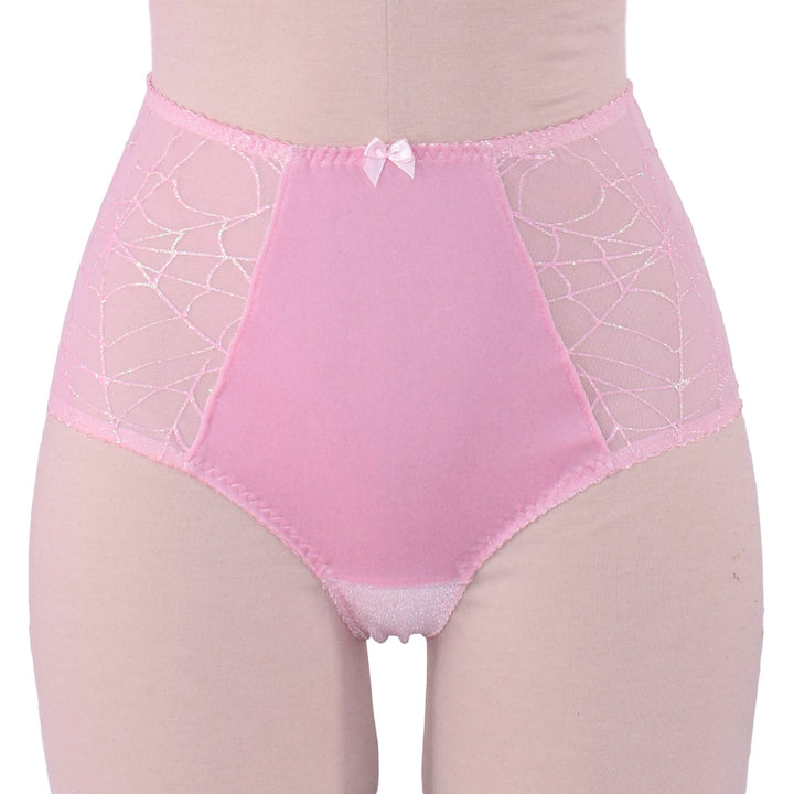 Glitter Pink Spiderweb High Waist Panty