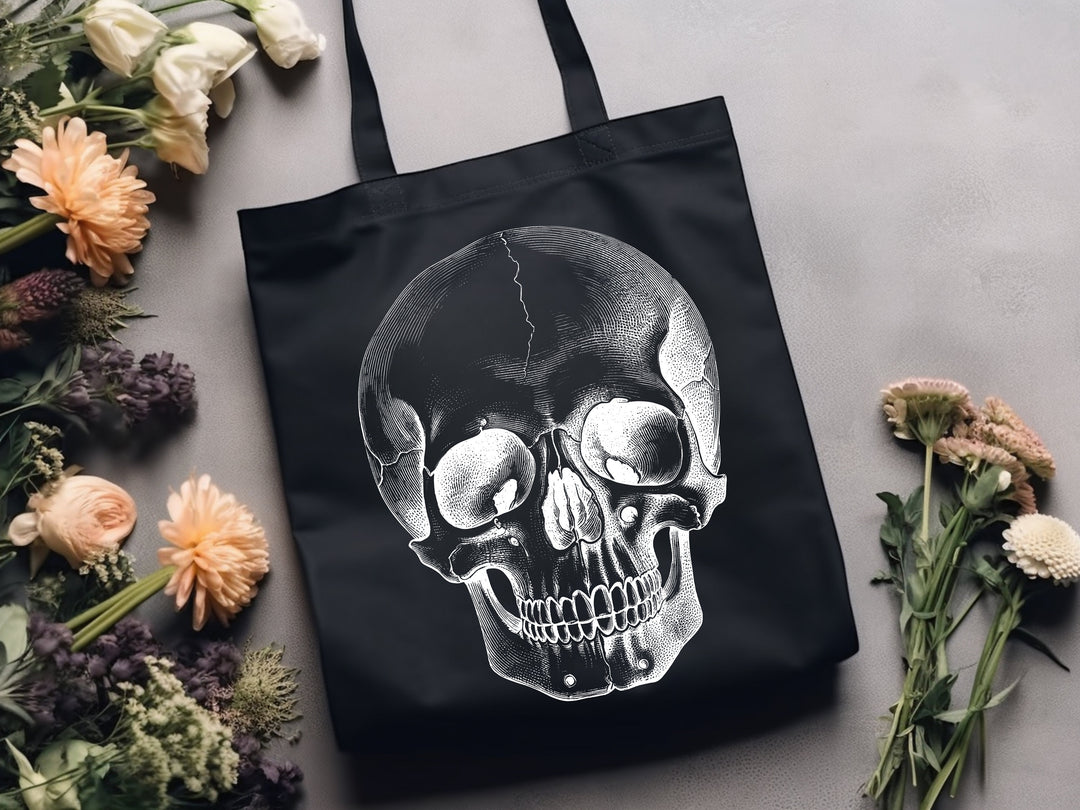 Anatomical Skull Tote Bag