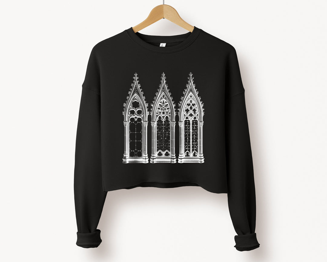 Gothic Cathedral Doors - Cropped Sweatshirt