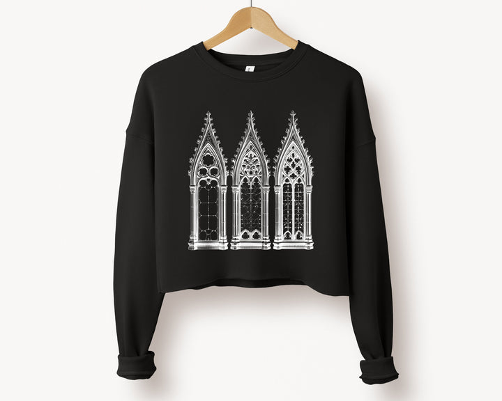 Gothic Cathedral Doors - Cropped Sweatshirt