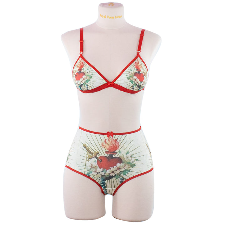 Sacred Heart Bralette and High Waist panty Set